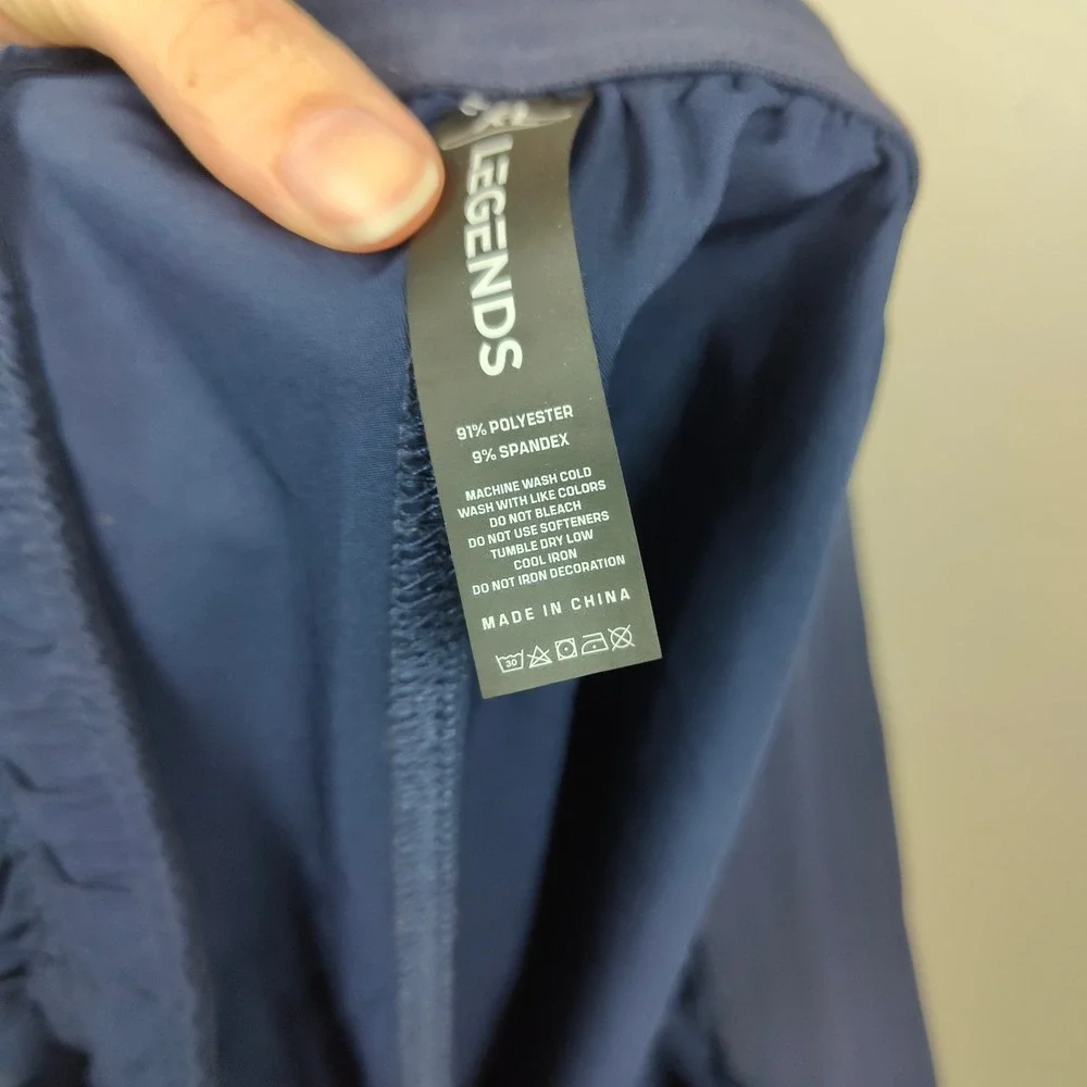 Legends Luka Shorts Mens XL Athletic Navy Blue Zipper‎ Pocket Laser Cut Vents